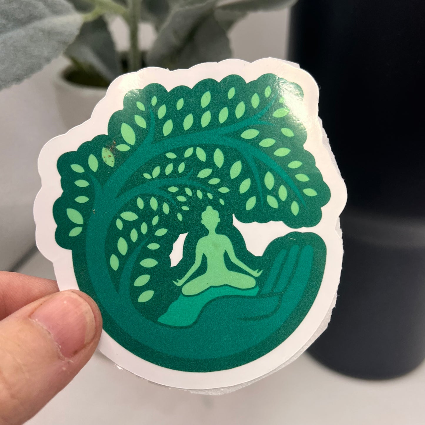 New Life Tree of Life Meditation Yoga Sticker 3” /  Green / Inspirational Decal