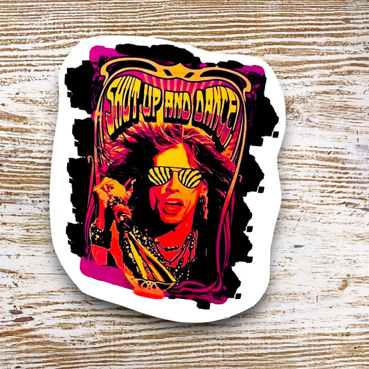 Aerosmith Steven Tyler “Shut Up and Dance” Sticker – Iconic Rock Band 3” Decal for Water Bottles, Laptops, & More