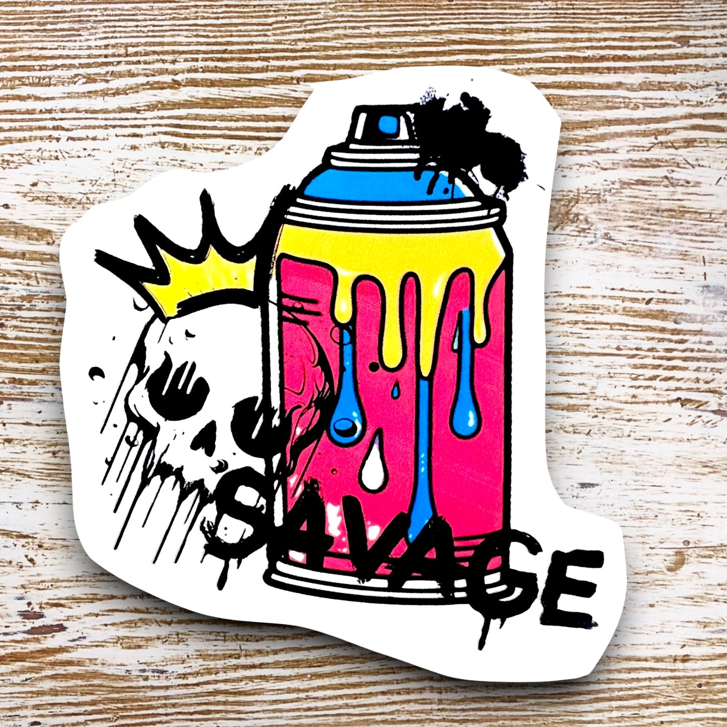 Y2K Graffiti Hand Spray Sticker – Hip-Hop Artist Decal for Water Bottles, Laptops, and Sticker Books