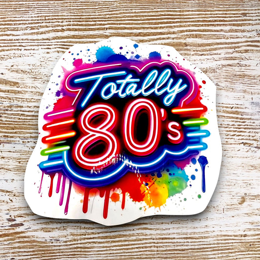 Neon 80s Theme Sticker / Colorful Retro Style Decal / Totally 80s Gex X Sticker