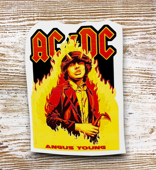 AC/DC Angus Young Sticker Rock N Roll Icon Water Bottle Decal or Laptop Sticker 3”