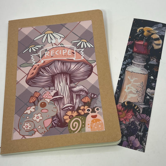 Mushroom - Cottagecore Recipe Journal – Rustic Kraft Paper Notebook for Teen - Tweens – Creative Gift for Poets, Writers,  Witchy Nature