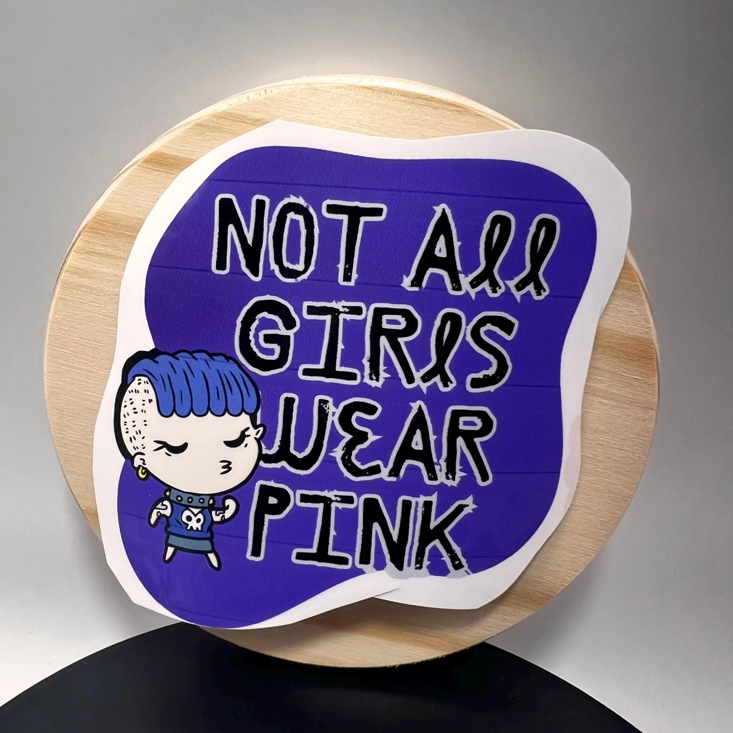 Not All Girls Wear Pink / Goth Sticker / 3” Decal / Positive Message for Girls