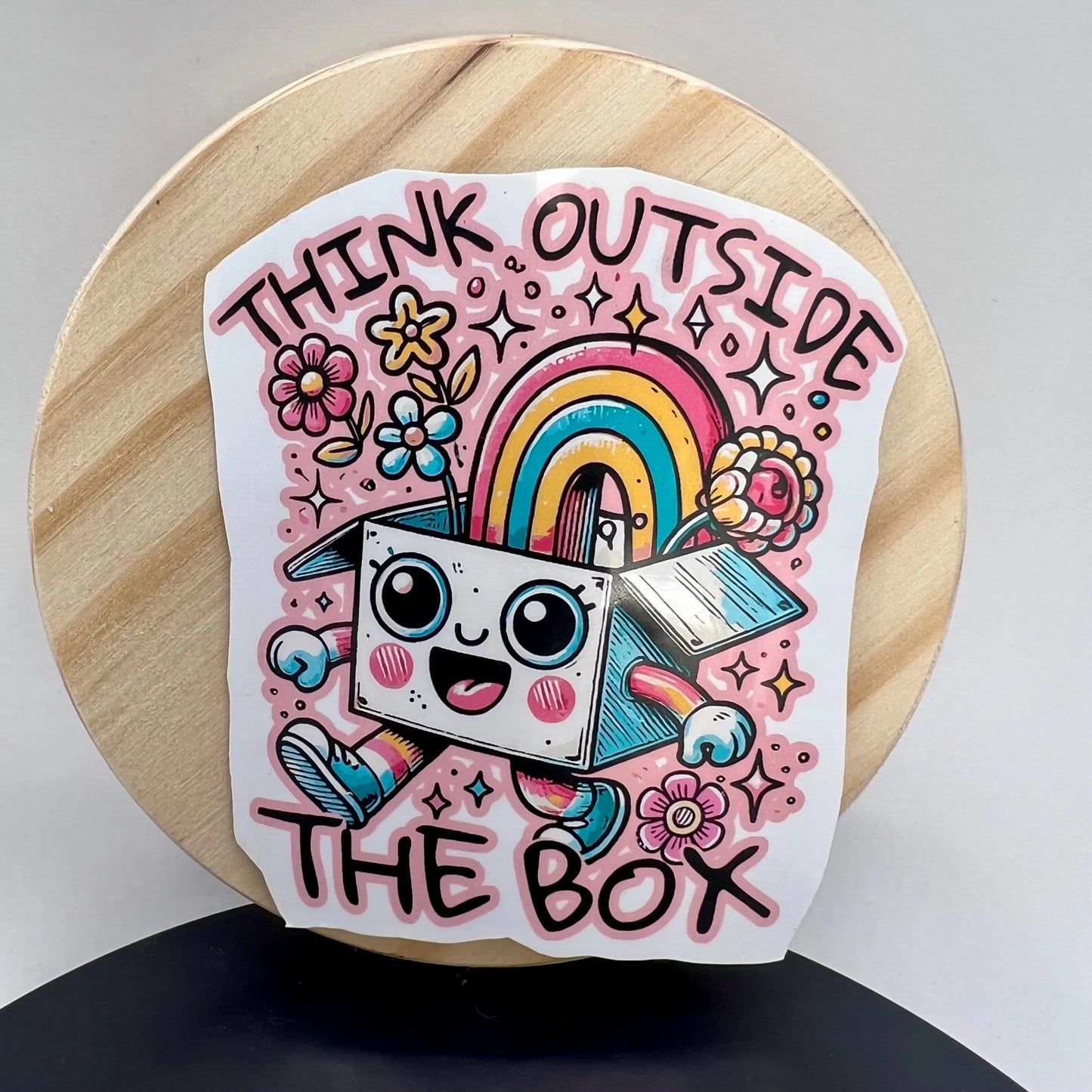 Think Outside The Box 3" Sticker / Classroom or Office Sticker / Water Bottle Decal