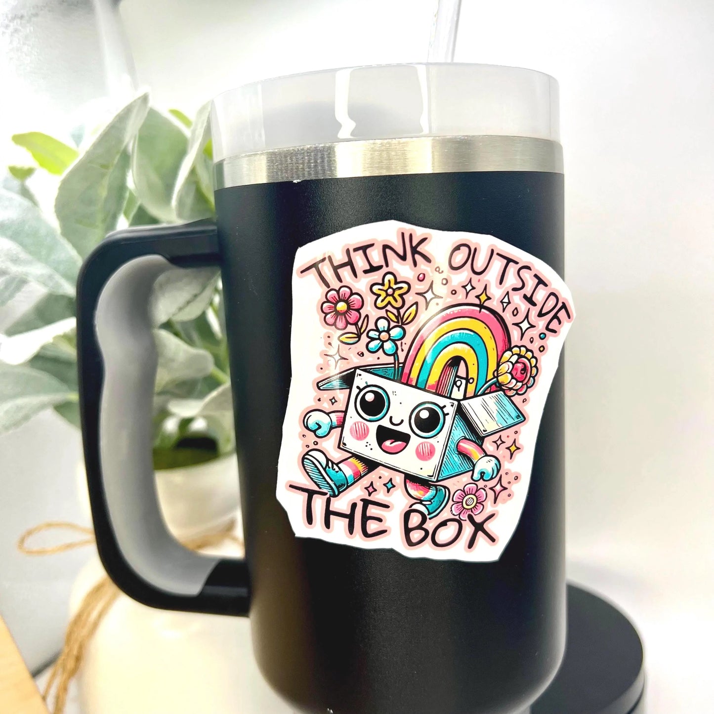 Think Outside The Box 3" Sticker / Classroom or Office Sticker / Water Bottle Decal