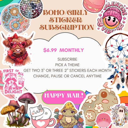 Boho/Girly/Inspiring Monthly Sticker Subscription PG 13