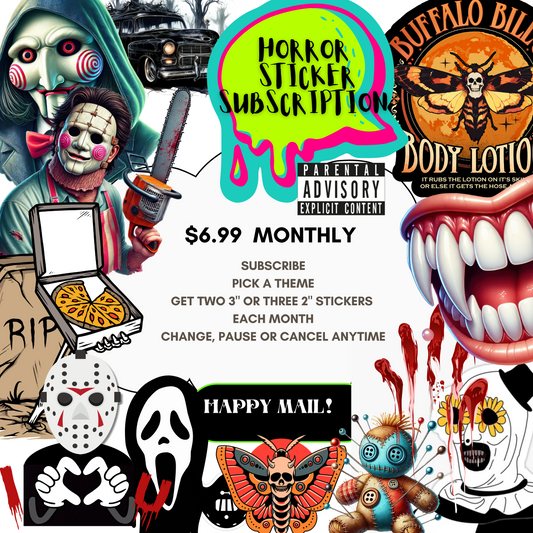 Horror Monthly Sticker Subscription NOT PG 13